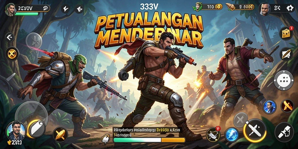 Screenshot menunjukkan aksi seru dalam gameplay 333V.