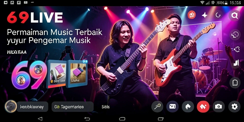 Screenshot utama 69LIVE menampilkan gameplay seru dengan musik yang menggema.
