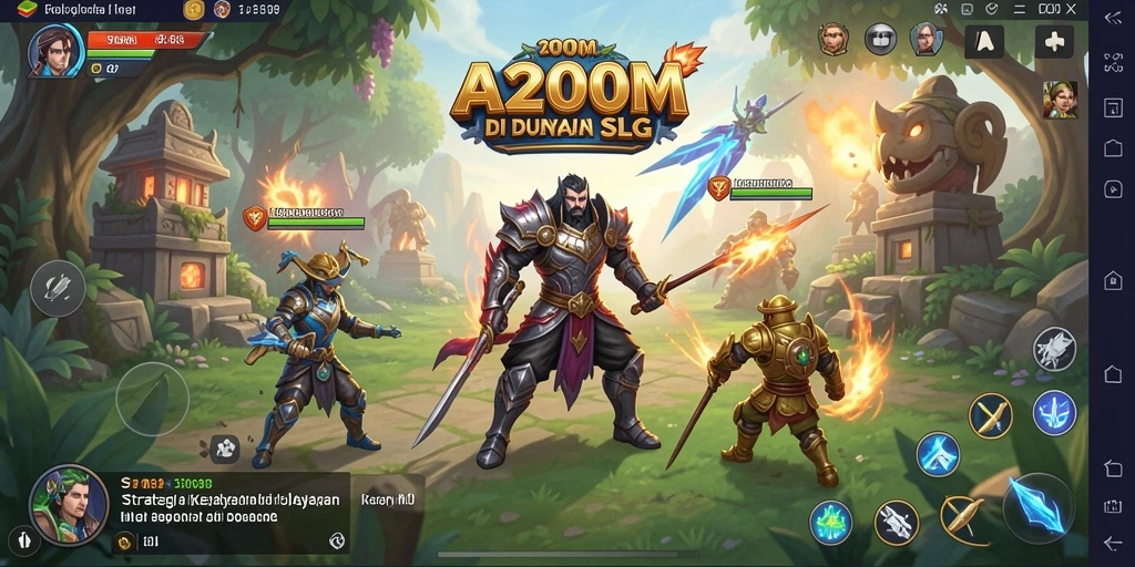 Tampilan aksi epik dalam pertempuran game SLG.