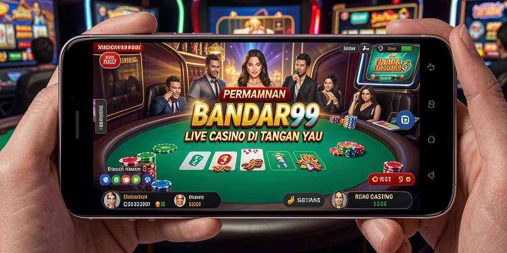 Tampilan gameplay Live Casino yang mendebarkan di BANDAR99.