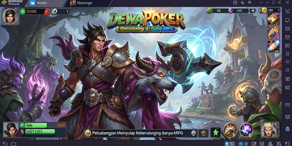 Screenshot DEWAPOKER menampilkan aksi seru dalam pertempuran ARPG.