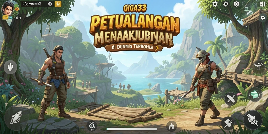 Tampilan gameplay GIGA33 dengan dunia terbuka yang luas dan detail.