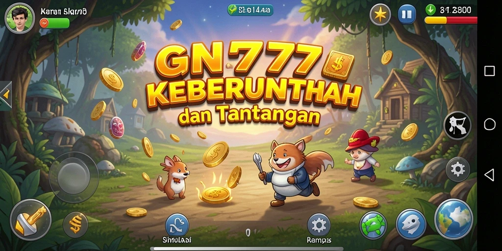 Tangkapan layar gameplay yang menampilkan elemen simulasi yang menarik di GN777.