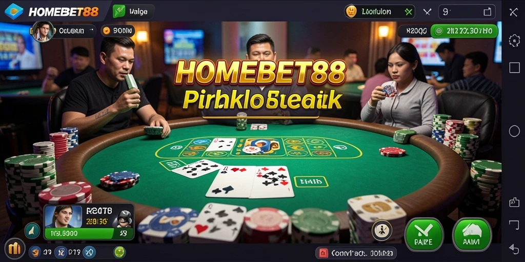 Tampilan gameplay Poker mendebarkan di HOMEBET88.
