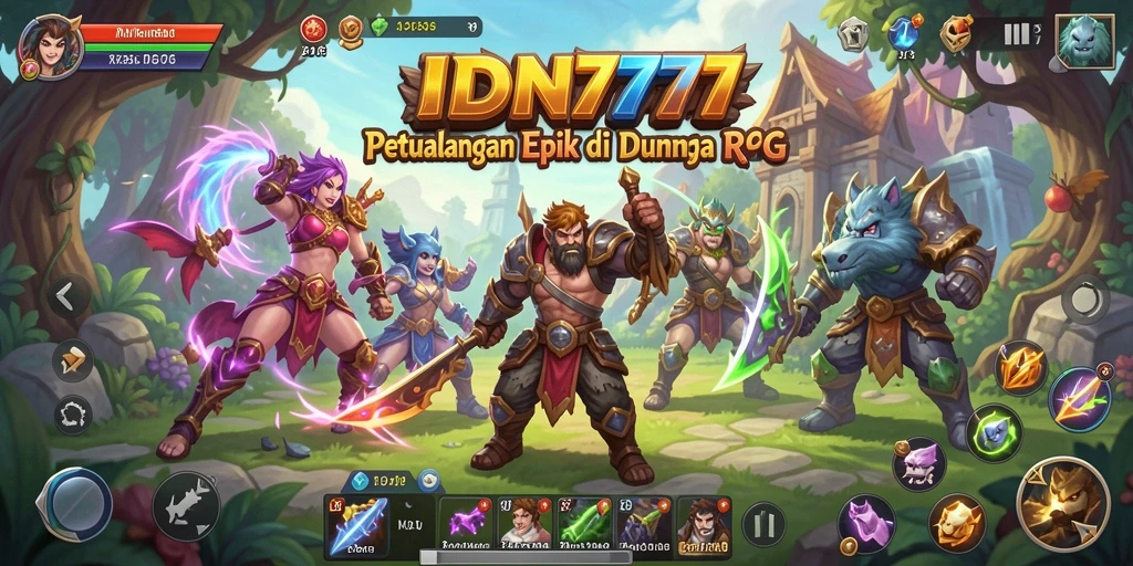 Tampilan gameplay menakjubkan dari petualangan RPG IDN777.