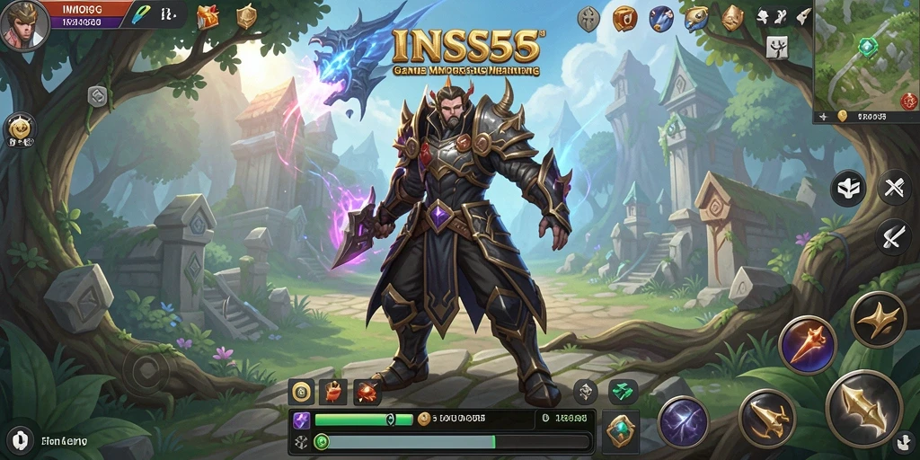 Screenshot INS55 menampilkan aksi pertarungan seru dalam dunia MMORPG.