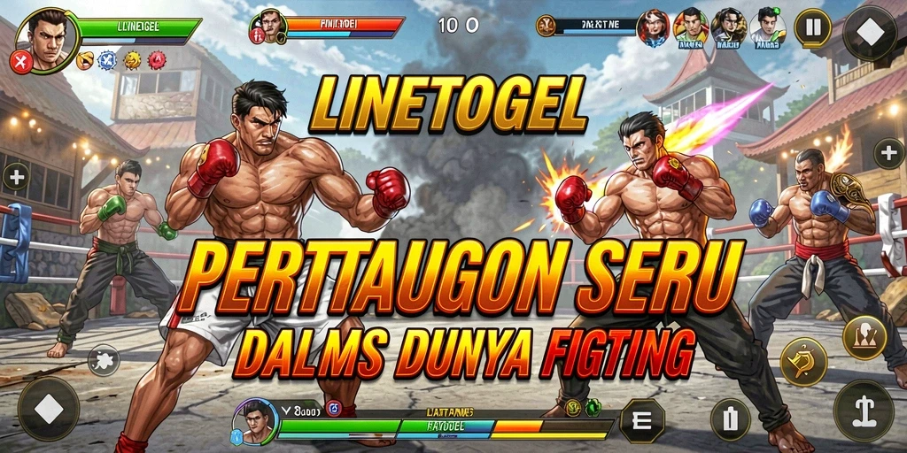 Screenshot menunjukkan karakter bertarung dalam arena menegangkan.