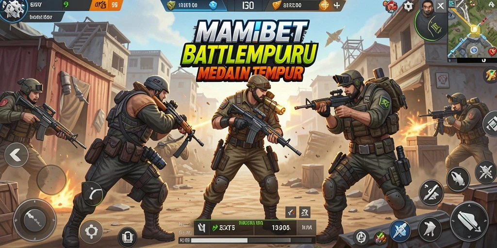 Tangkapan layar gameplay MAMIBET menampilkan pertempuran seru di medan perang.
