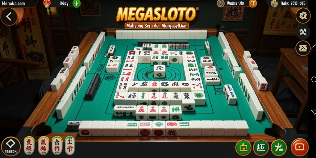 Screenshot utama MEGASLOTO menampilkan gameplay Mahjong yang seru.