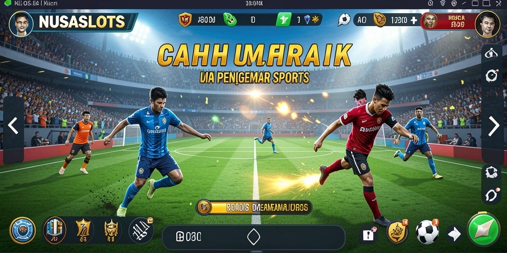 Tampilan seru gameplay NUSASLOTS menampilkan aksi olahraga yang mendebarkan.