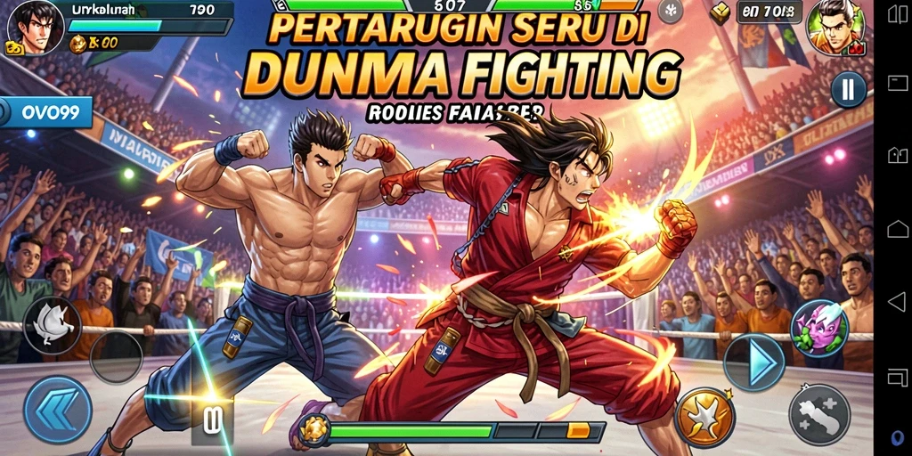 Tampilan gameplay aksi pertarungan seru di OVO99.