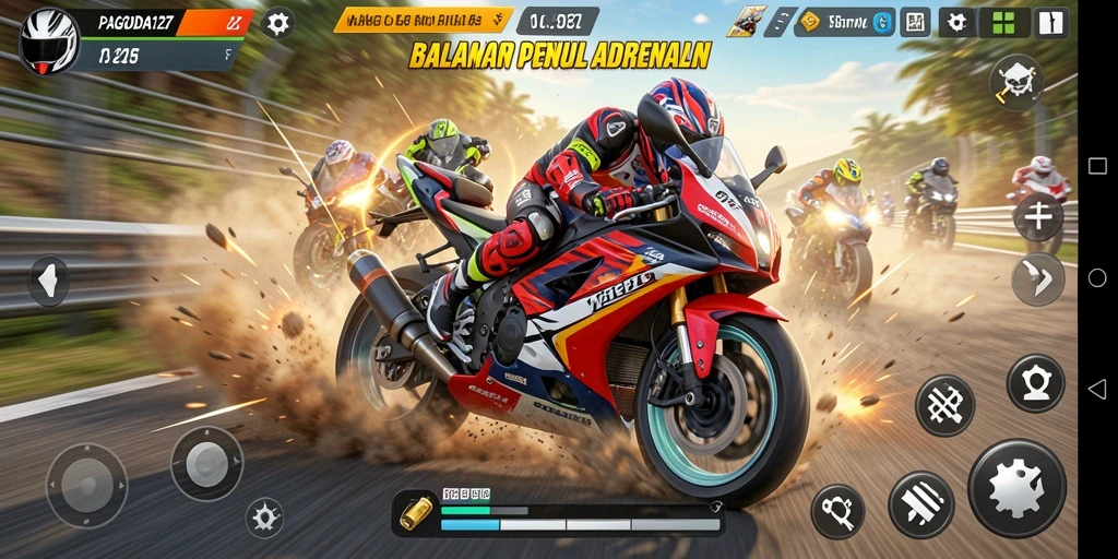Gameplay intens balapan motor di PAGODA127 dengan grafis menawan.