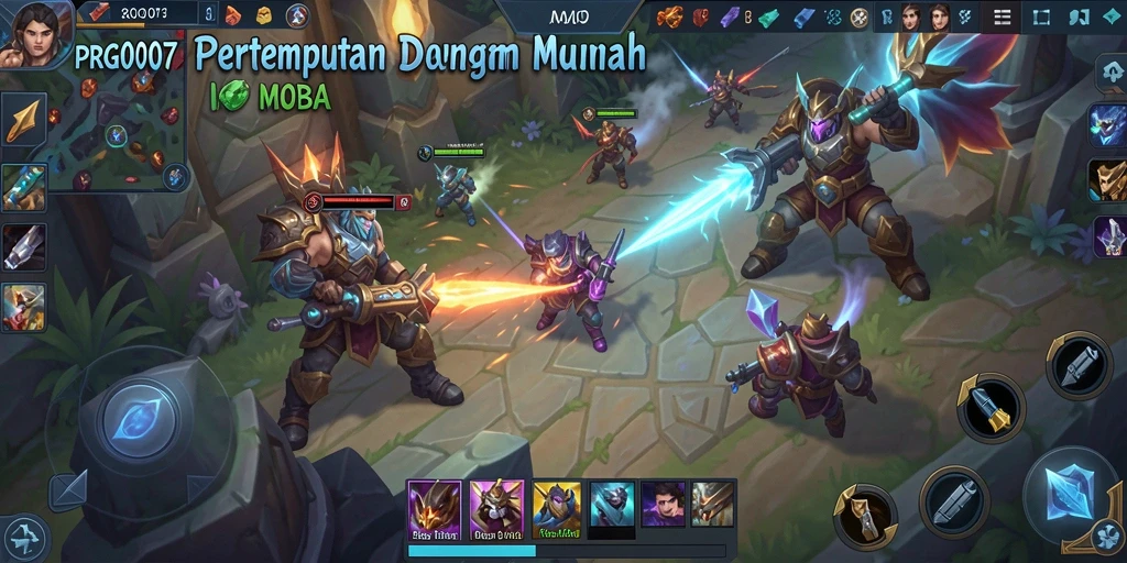 Tampilan aksi memukau dalam gameplay MOBA PRG007.