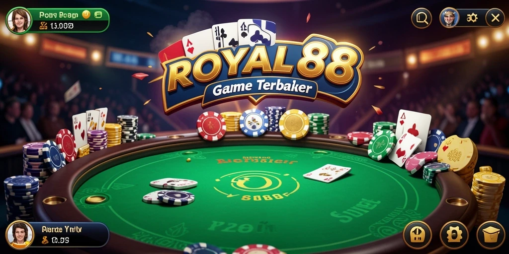 Screenshot utama ROYAL88 menampilkan gameplay Poker yang seru.