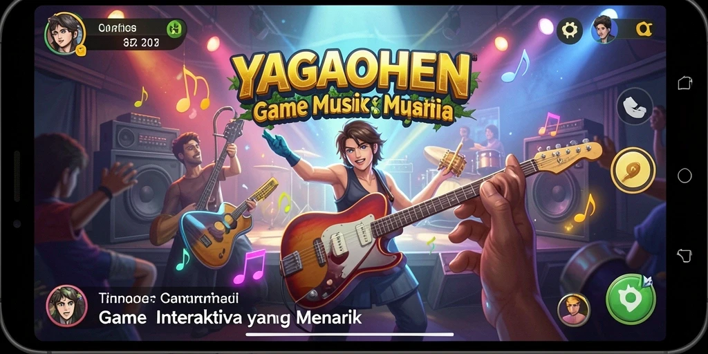 Screenshot gameplay YAGAOHEN menampilkan interaksi musik yang seru.